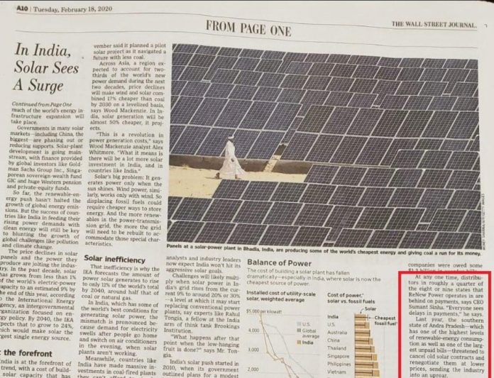 రాష్ట్ర ప్రభుత్వాన్ని టార్గెట్ చేసిన వాల్ స్ట్రీట్ జర్నల్