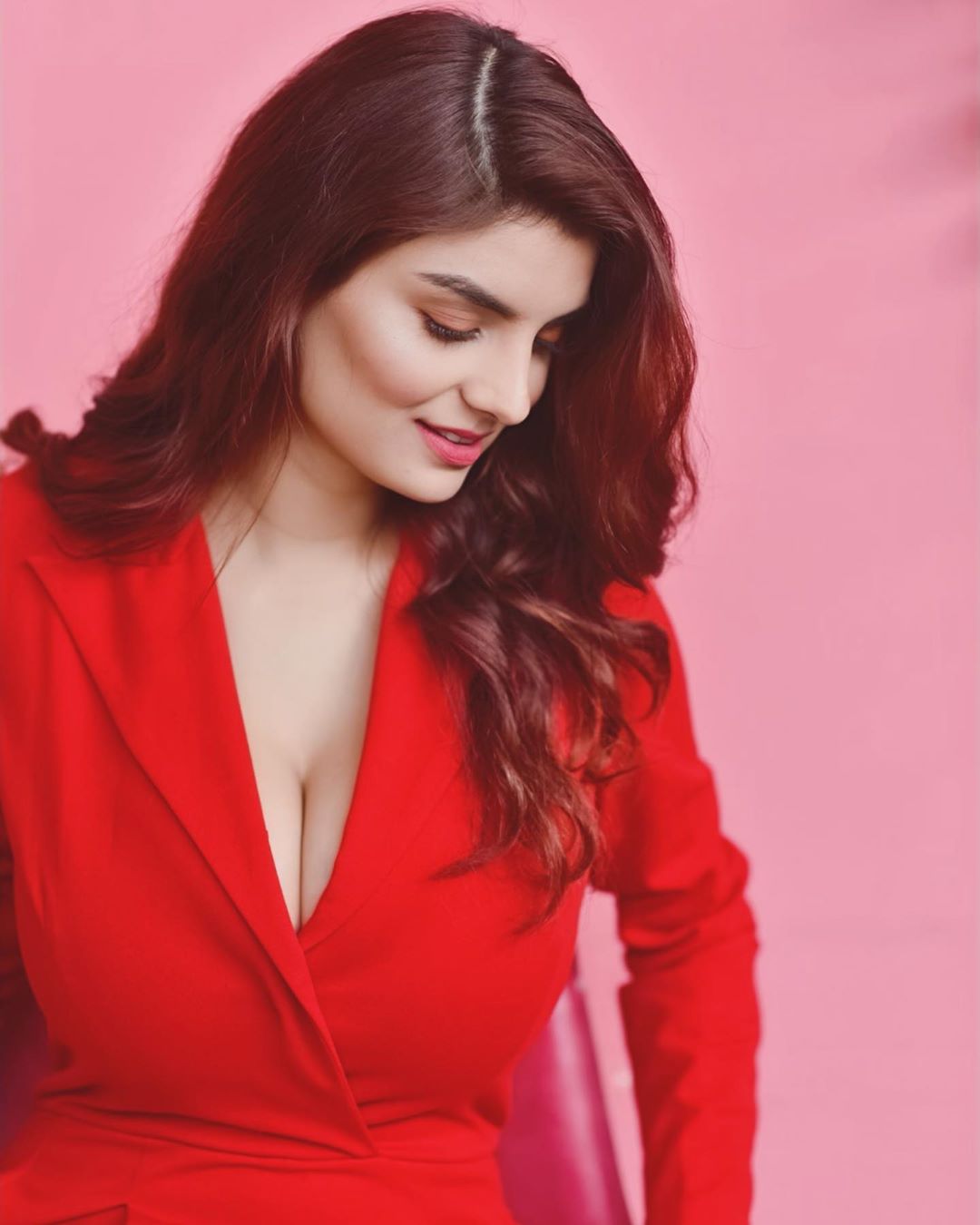 Anveshi Jain In Red Dress Stills