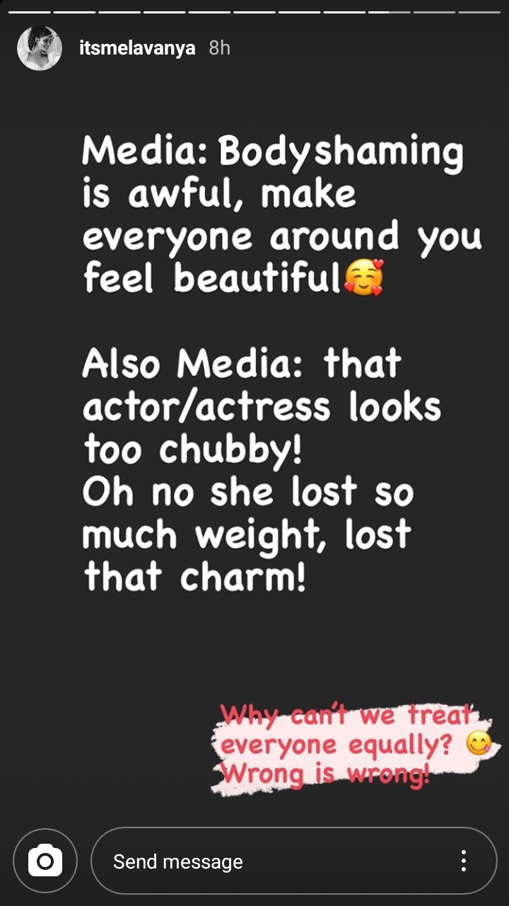 Lavanya Tripathi ABout Body Shaming