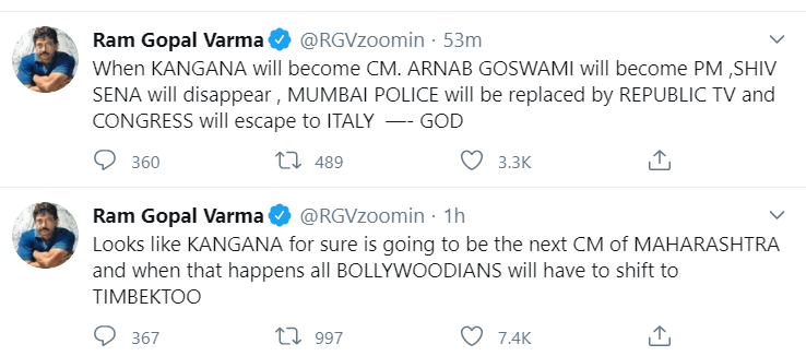 RGV Satires On Demolishing Kangana Ranaut Office RGV Satires On Demolishing Kangana Ranaut Office