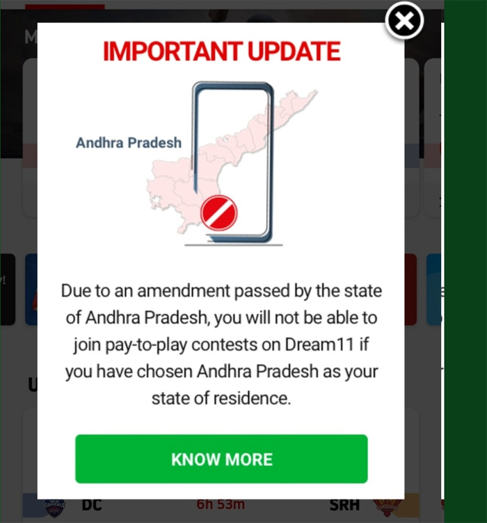 Andhra Pradesh bans Dream11 fantasy sports platform