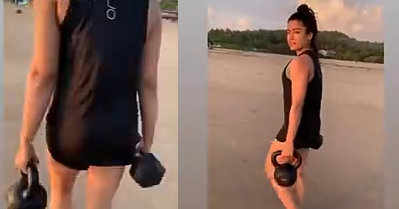 Rashmika mandanna Workout In Beach