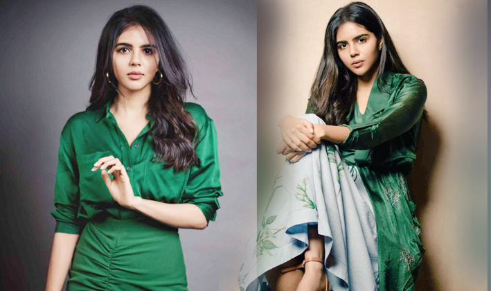 Kalyani Priyadarshan Dark Green Dress Pics