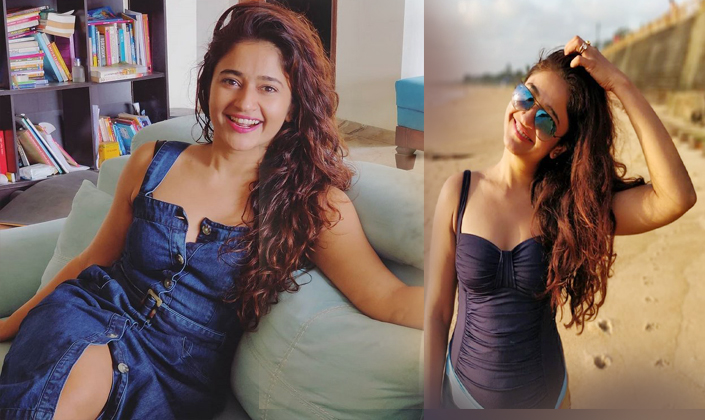 Poonam Bajwa Blue Dress Photos