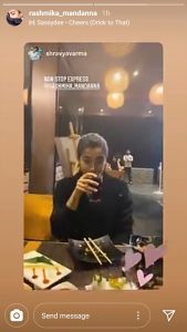 Rashmika Mandanna enjoy in Restaurant