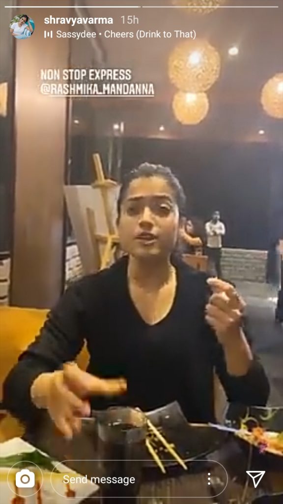 Rashmika Mandanna enjoy in Restaurant
