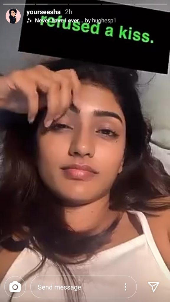 Eesha Rebba Says That She Refused A Kiss