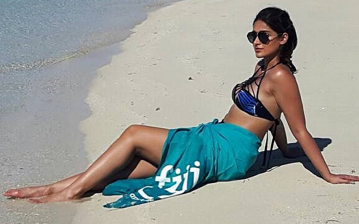 Ileana in Fiji beach
