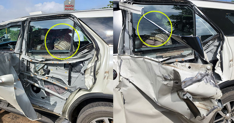 నుజ్జునుజ్జైన కారు.. పెను ప్రమాదం నుంచి తప్పించుకున్న కుష్బూ!!