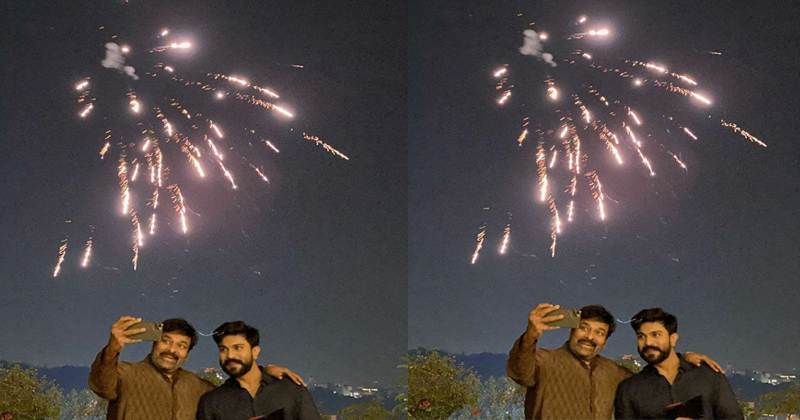 దీవాళి నైట్ ఫొటో షేర్ చేసిన చిరంజీవి.. రెండు క‌ళ్లు చాలట్లేదంటున్న అభిమానులు