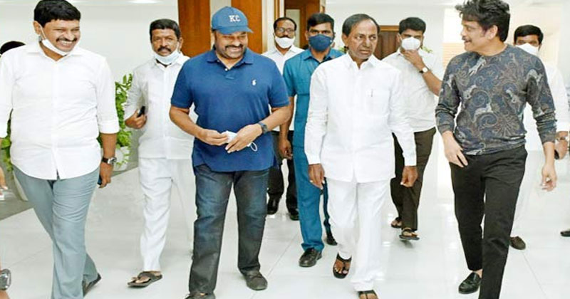మ‌రోసారి కేసీఆర్‌ని క‌లిసి చిరు, నాగ్.. శుభవార్త చెప్పిన ముఖ్య‌మంత్రి