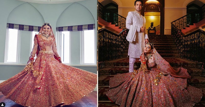 క‌ళ్ళు బైర్లు క‌మ్మిస్తున్న కాజ‌ల్ లెహంగా ధ‌ర‌…ఈ డ్రెస్ కోసం నెల రోజులు శ్రమించిన డిజైన‌ర్