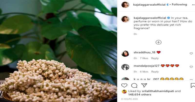 మల్లెపూల ఫోటోను షేర్ చేసిన కాజల్.. వ్యవహారం తేడాగా ఉందే!