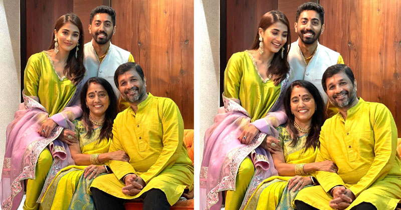 దీవాళి స్పెష‌ల్‌.. ఫ్యామిలీతో ఫొటోకు ఫోజిచ్చిన పూజా హెగ్డే
