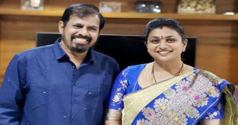 భర్తతో బ‌ల‌వంతంగా స్టెప్ప‌లేయించిన రోజా.. వీడియో చూసి మురిసిపోతున్న ఫ్యాన్స్