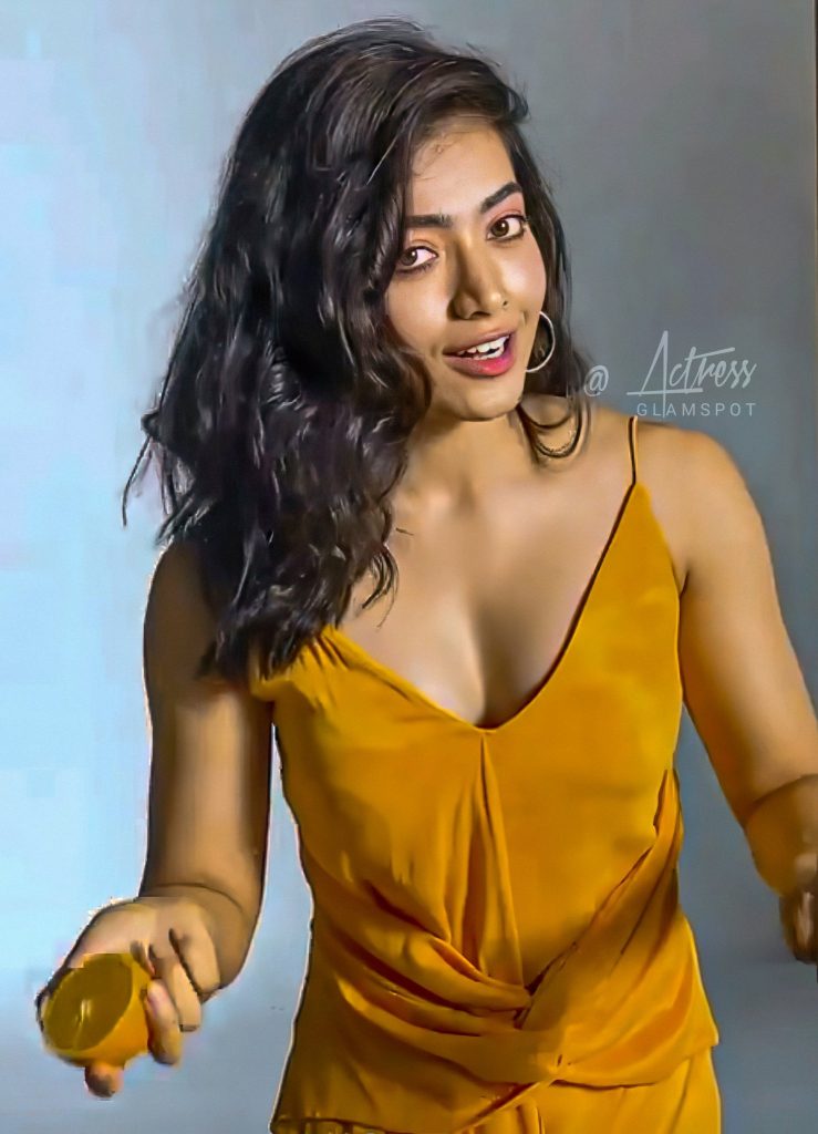 Rashmika Mandanna Yellow Dress Gallerys