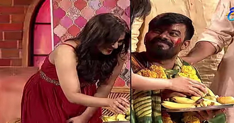 Rashmi Gautam counters On Sudheer In Extra Jabardasth