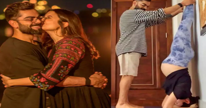 ఆరు నెల‌ల‌ కడుపుతో ఉన్న అనుష్క‌.. త‌ల కింద‌కు కాళ్ళు పైకి పెట్టి ఆస‌నం వేయించిన కోహ్లీ