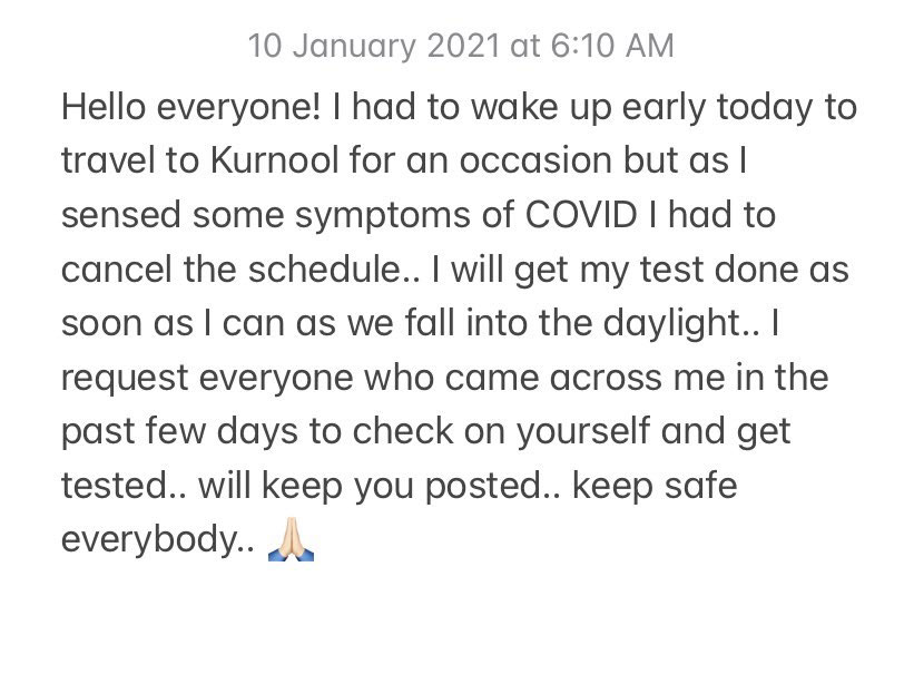 Anasuya Bharadwaj may tests Corona virus positive