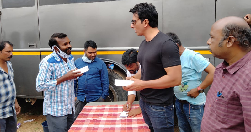 Sonu Sood Gifts Smart Phones to Acharya Unit