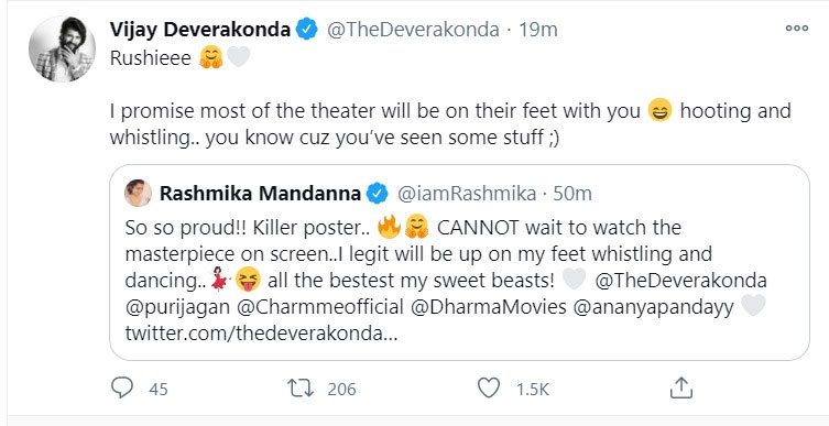 Liger Rashmika Mandanna Vijay Devarakonda Tweets Viral