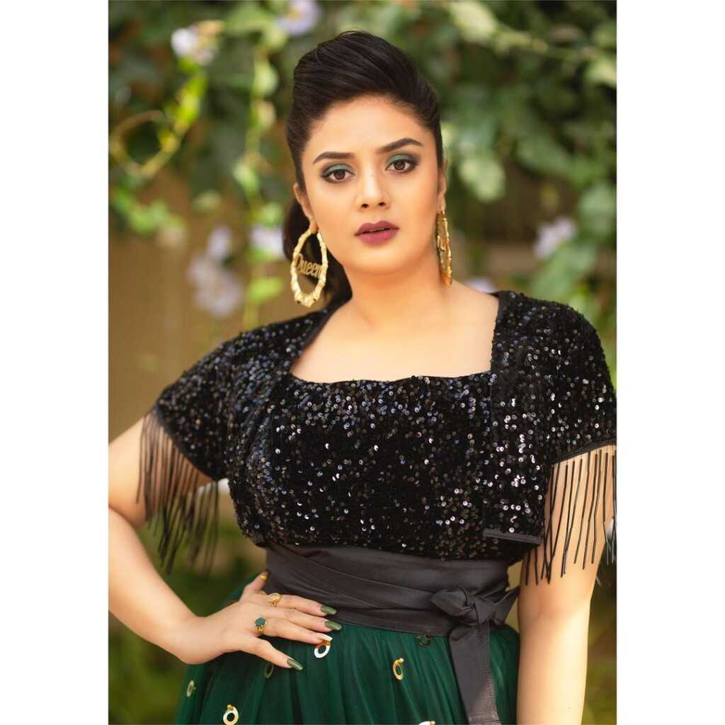 SreeMukhi Black Dress Stills