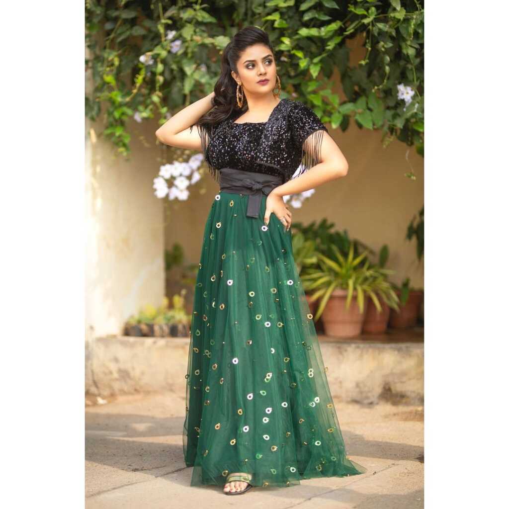 SreeMukhi Black Dress Stills