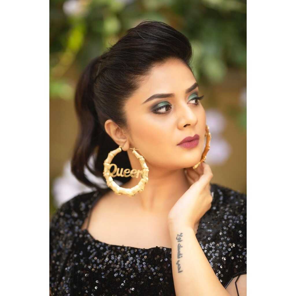 SreeMukhi Black Dress Stills