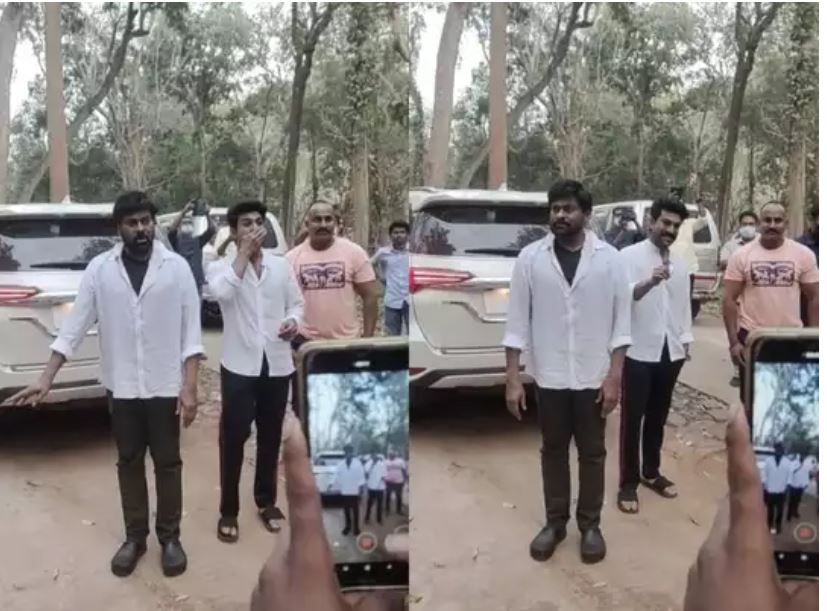 ఆచార్య : స్ట‌న్నింగ్ లుక్ లో  చిరంజీవి, చరణ్..వీడియో వైరల్!