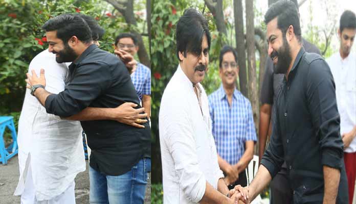 NTR hugs Pawan Kalyan after watching Vakeel Saab