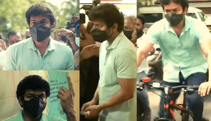 విజయ్ సైకిల్ మీదొచ్చి ఓటు వేయడానికి కారణం ఇదా !