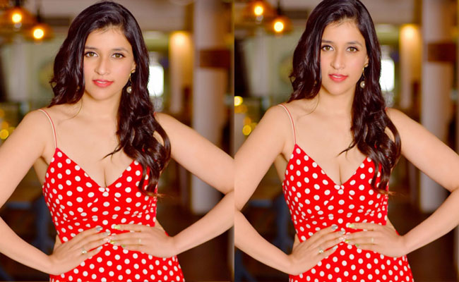 Mannara Chopra Stunning Looks In a Red Dress
