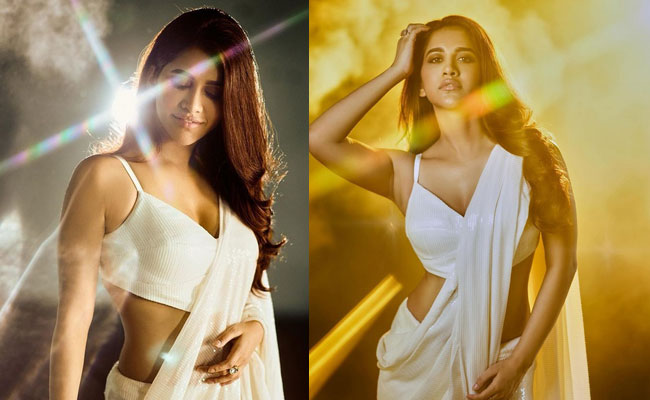 Nabha Natesh In White Saree Pics