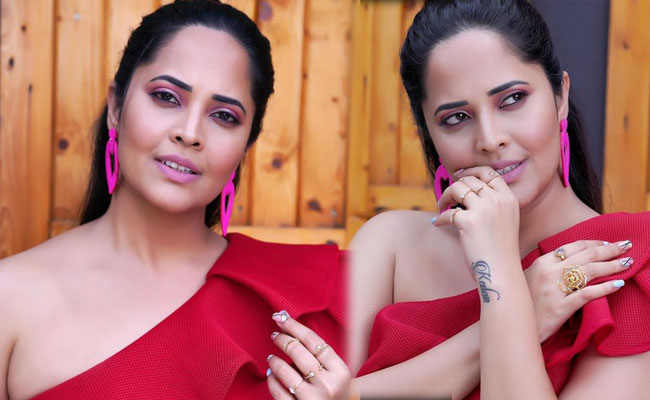 Anasuya Bharadwaj New Stills in Red Outfit