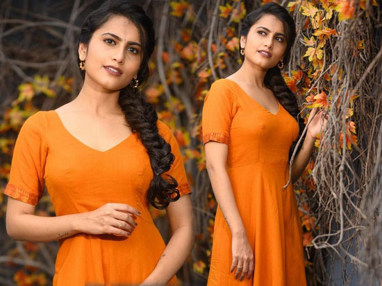 Bunny Vox Pretty Looks in Orange Dress