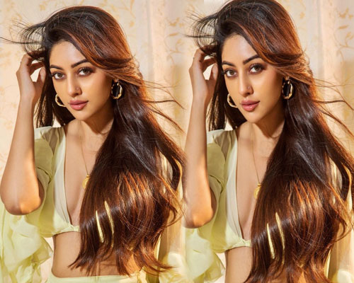 Anu Emmanuel Sexy Looks In Light Yellow Dress