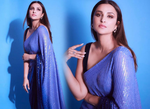 Parineeti Chopra Gorgeous Pics in Shiny Saree