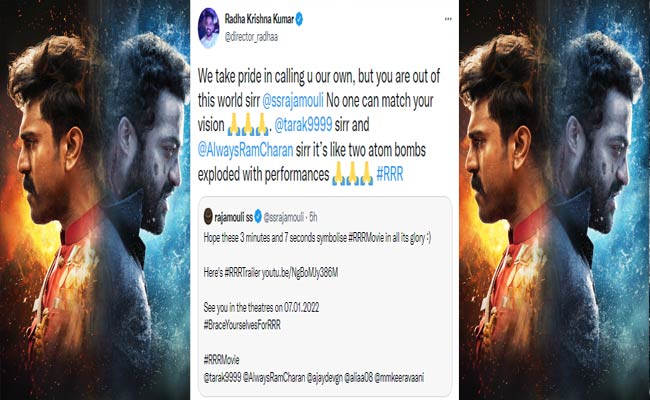 RRR : “RRR” ట్రైలర్ పై “రాధే శ్యామ్” దర్శకుడి తూటాల్లాంటి మాటలు!