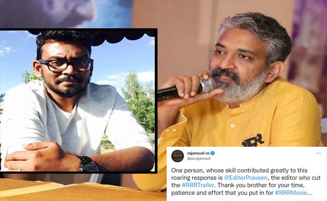 RRR : “RRR” భారీ ట్రైలర్ పై అతడికి క్రెడిట్ ఇచ్చేసిన రాజమౌళి..ఇంతకీ అతనెవరు?