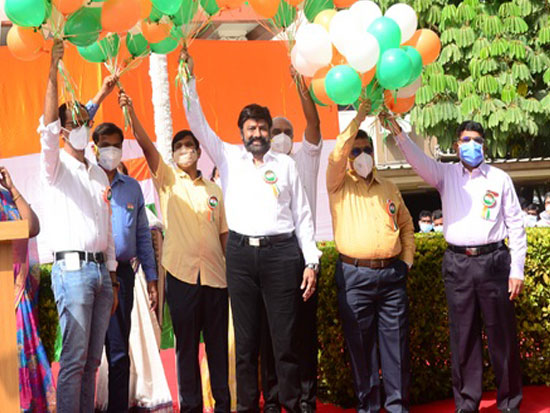 Actors Balakrishna Flag Hoisting at Basavatarakam Hospital in Hyd