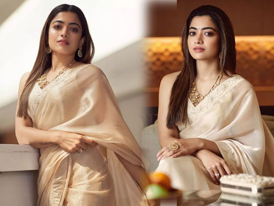 Rashmika Mandann-రష్మిక మందన్న ప్రెట్టి స్టిల్స్ ఇన్ సారీ