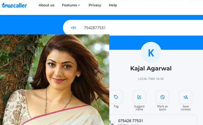 Kajal Aggarwal Number : షాకింగ్ : నెట్టింట్లో కాజల్ ఫోన్ నెంబర్ లీక్..నమ్మకపోతే ట్రూ కాలర్ లో చూడొచ్చు.!