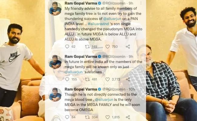 Ram Gopal Varma : మెగా, అల్లు ఫ్యామిలీ పై వర్మ సంచలన పోస్ట్.. ఎందుకు పెట్టి తీసేసాడో?