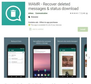 Read deleted whatsapp messages using third party app WAMR