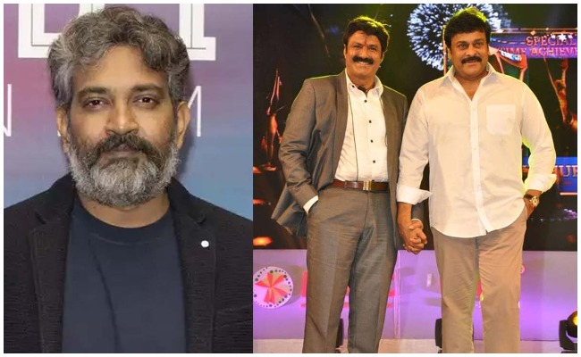 RRR: ఆర్ఆర్ఆర్ కోసం బాలయ్య , చిరు రానున్నారా.. జక్కన్న ప్రీ రిలీజ్ ఈవెంట్ కు తీసుకొస్తాడా.?