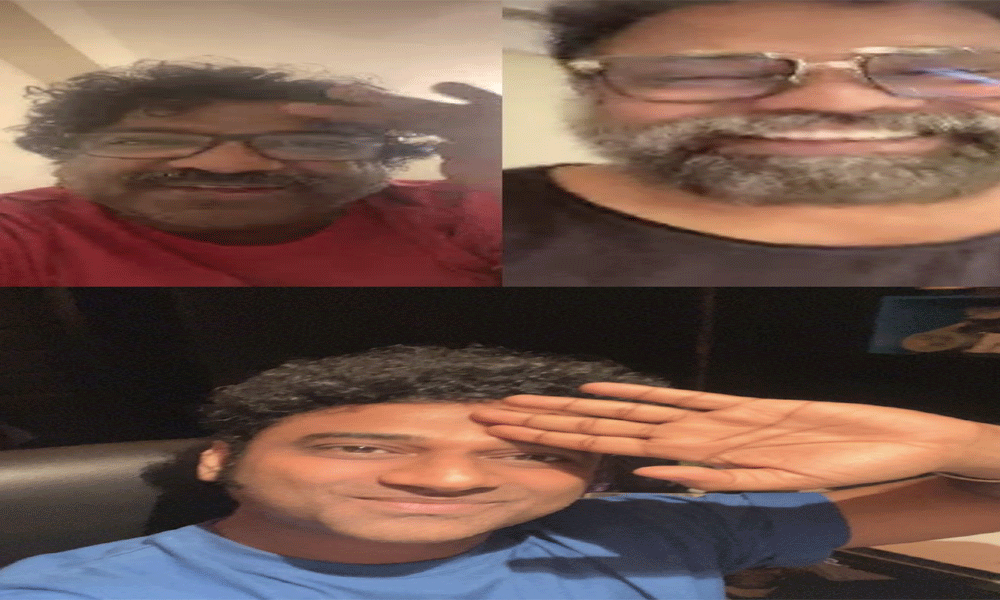 వీడియో కాల్ లో “పుష్ప 2” ముగ్గురు దిగ్గజాలు..ఫోటో వైరల్.!