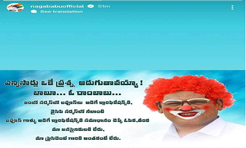 బాబూ ఓ నాగబాబూ.! బఫూన్ ఎవరు.?