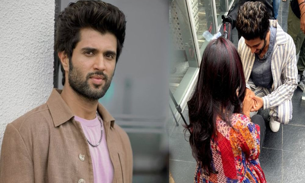 రౌడీ హీరోని చూస్తూ కన్నీళ్లు పెట్టుకున్న యువతి.. రింగు తొడిగి ప్రపోజ్ చేసిన యువతి?