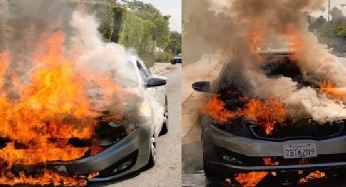 యజమానిపై కడుపు మంటతో లక్షలు విలువ చేసే బెంజ్ కార్ ని తగలబెట్టిన కార్మికుడు?