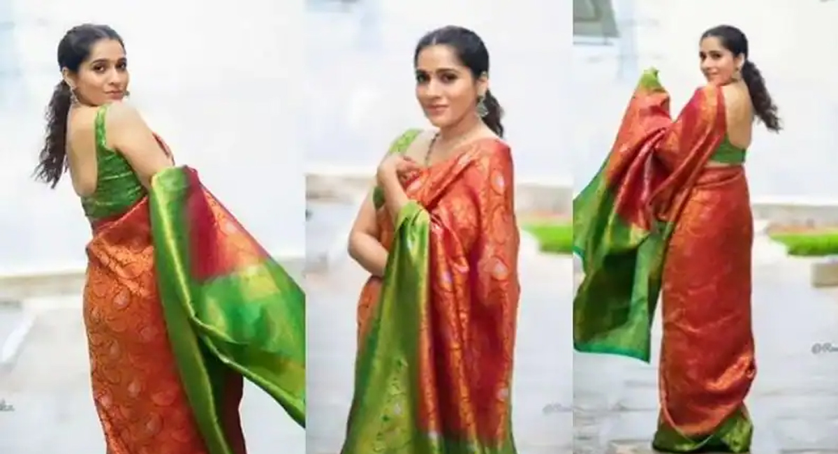 చీర అందాలతో కుర్రాళ్ళకి పిచ్చెక్కిస్తున్న రష్మి… వైరల్ అవుతున్న ఫోటోలు…!